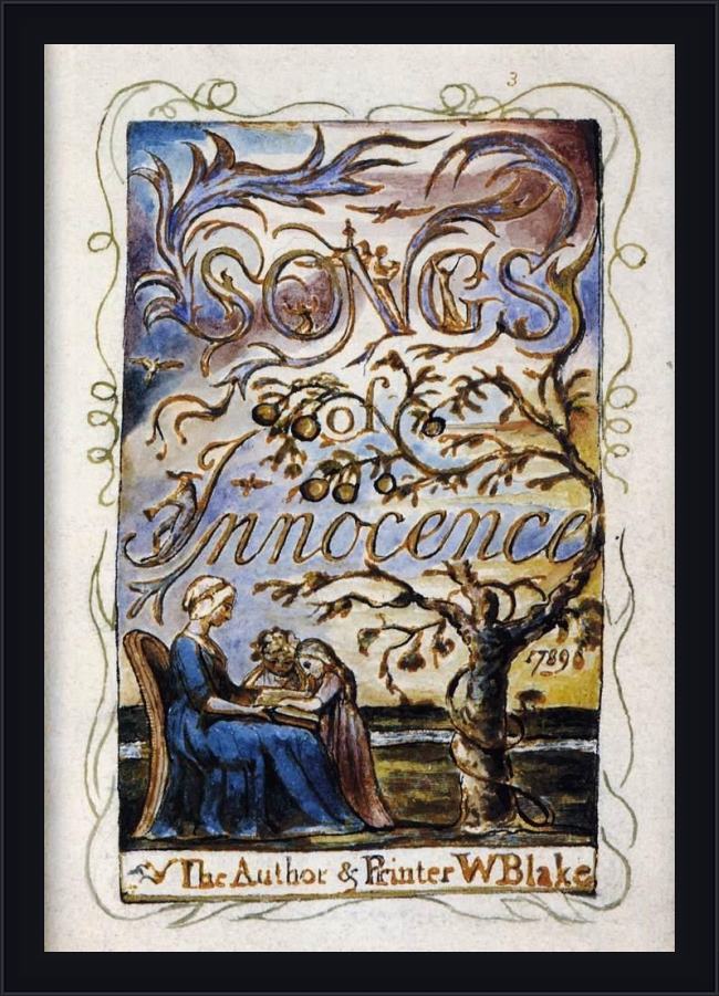 Framed William Blake songs of innocence painting