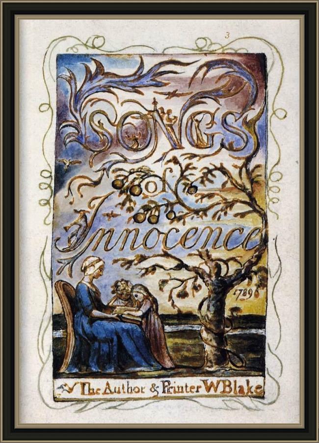 Framed William Blake songs of innocence painting