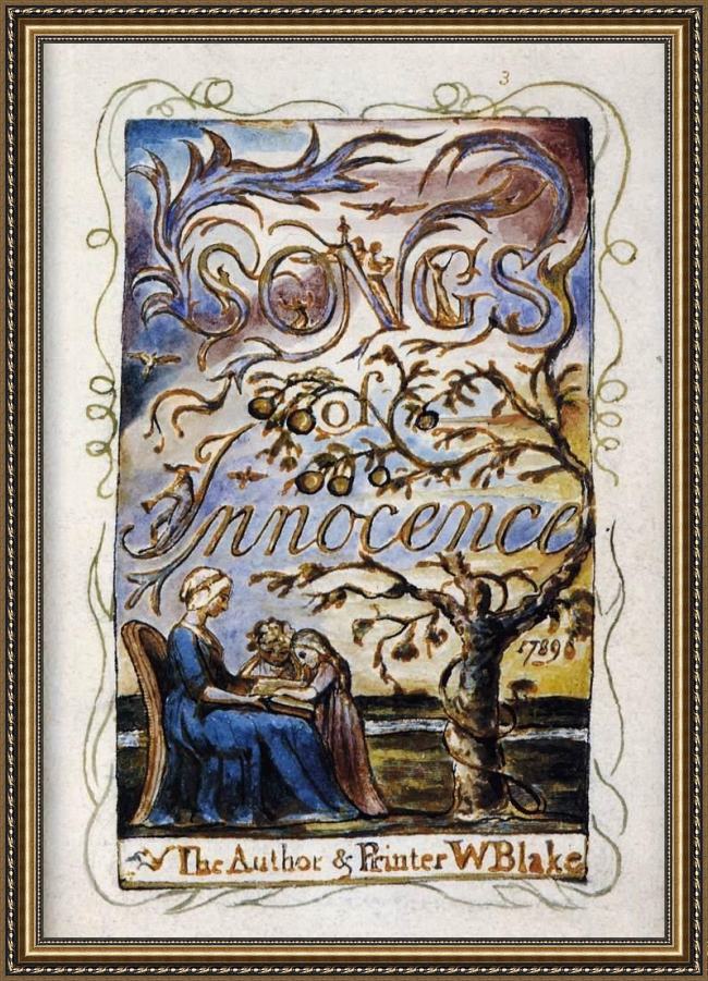 Framed William Blake songs of innocence painting