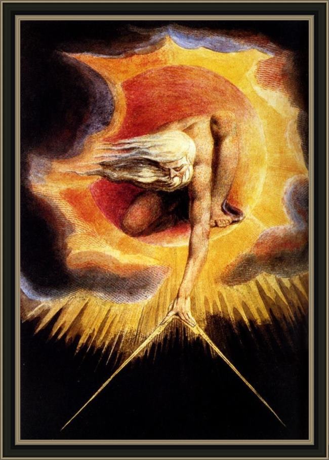 Framed William Blake the omnipotent painting