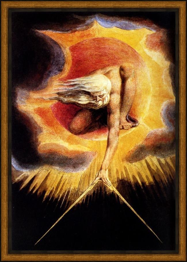 Framed William Blake the omnipotent painting