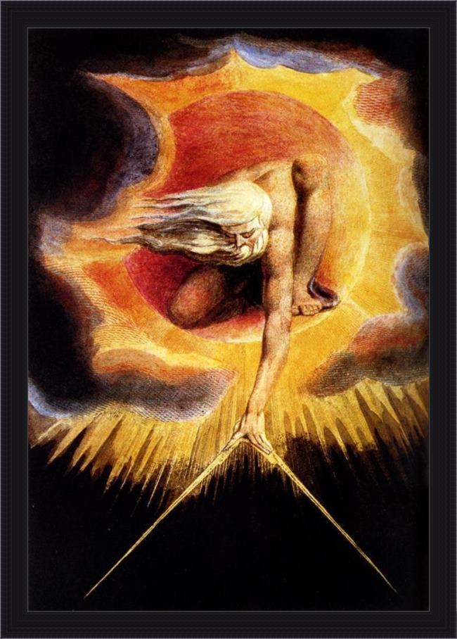 Framed William Blake the omnipotent painting