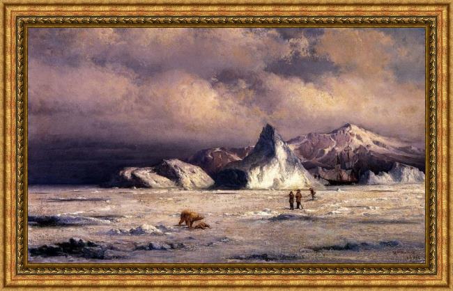 Framed William Bradford arctic invaders painting
