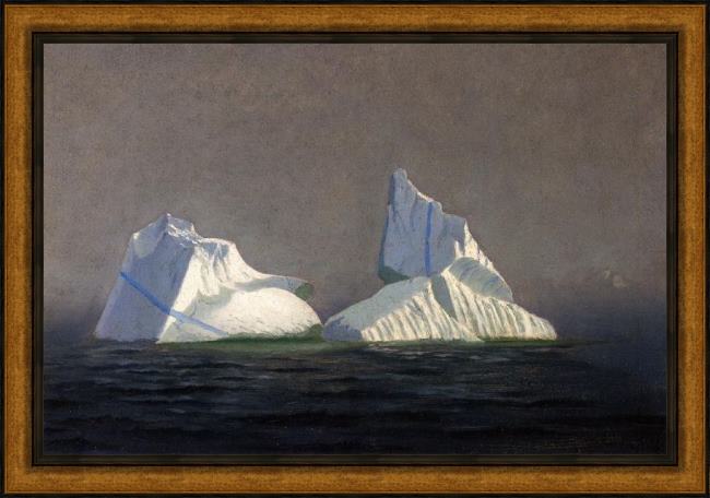 Framed William Bradford icebergs 1 painting