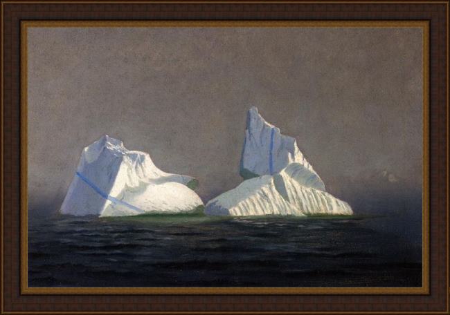 Framed William Bradford icebergs 1 painting