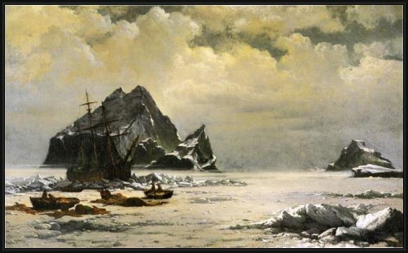 Framed William Bradford morning on the artic ice fields painting