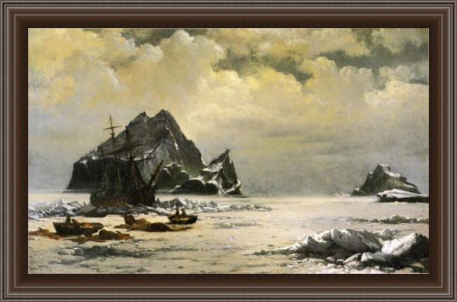 Framed William Bradford morning on the artic ice fields painting