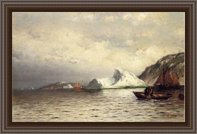 Framed William Bradford pulling in the nets painting