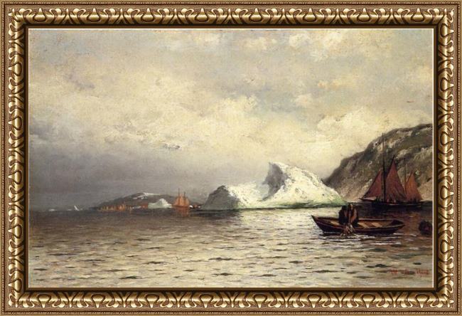 Framed William Bradford pulling in the nets painting