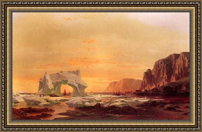 Framed William Bradford the archway painting
