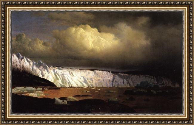 Framed William Bradford view of sermitsialik glacier painting
