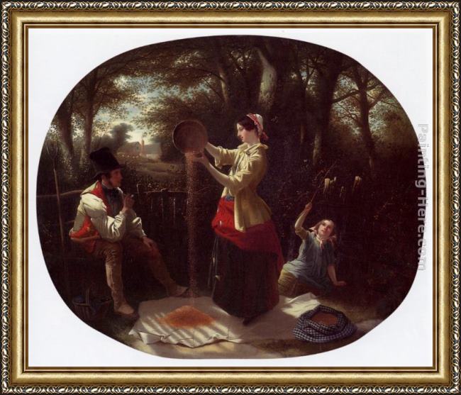 Framed William Edward Millner winnowing painting