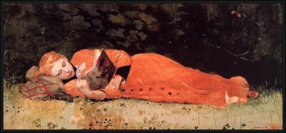 Framed Winslow Homer the new novel painting
