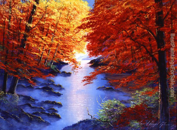 David Lloyd Glover Lake Mist in Autumn Painting 50% off ...