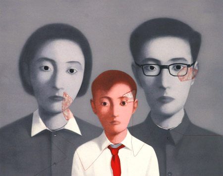 Zhang Xiaogang Big Family Painting 50% off - iPaintingsforsale.com