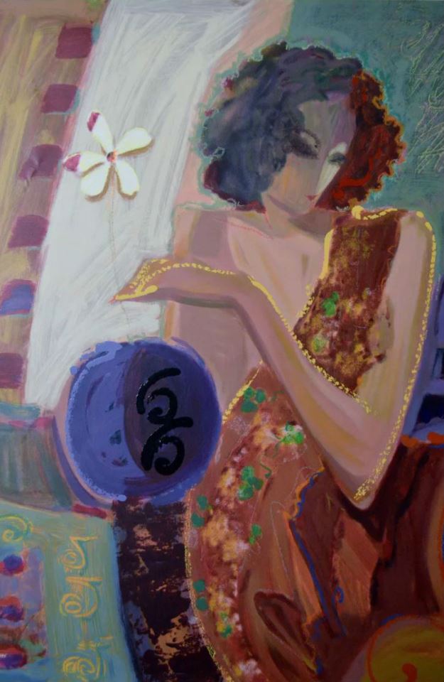 Sabzi Lady with White Flower